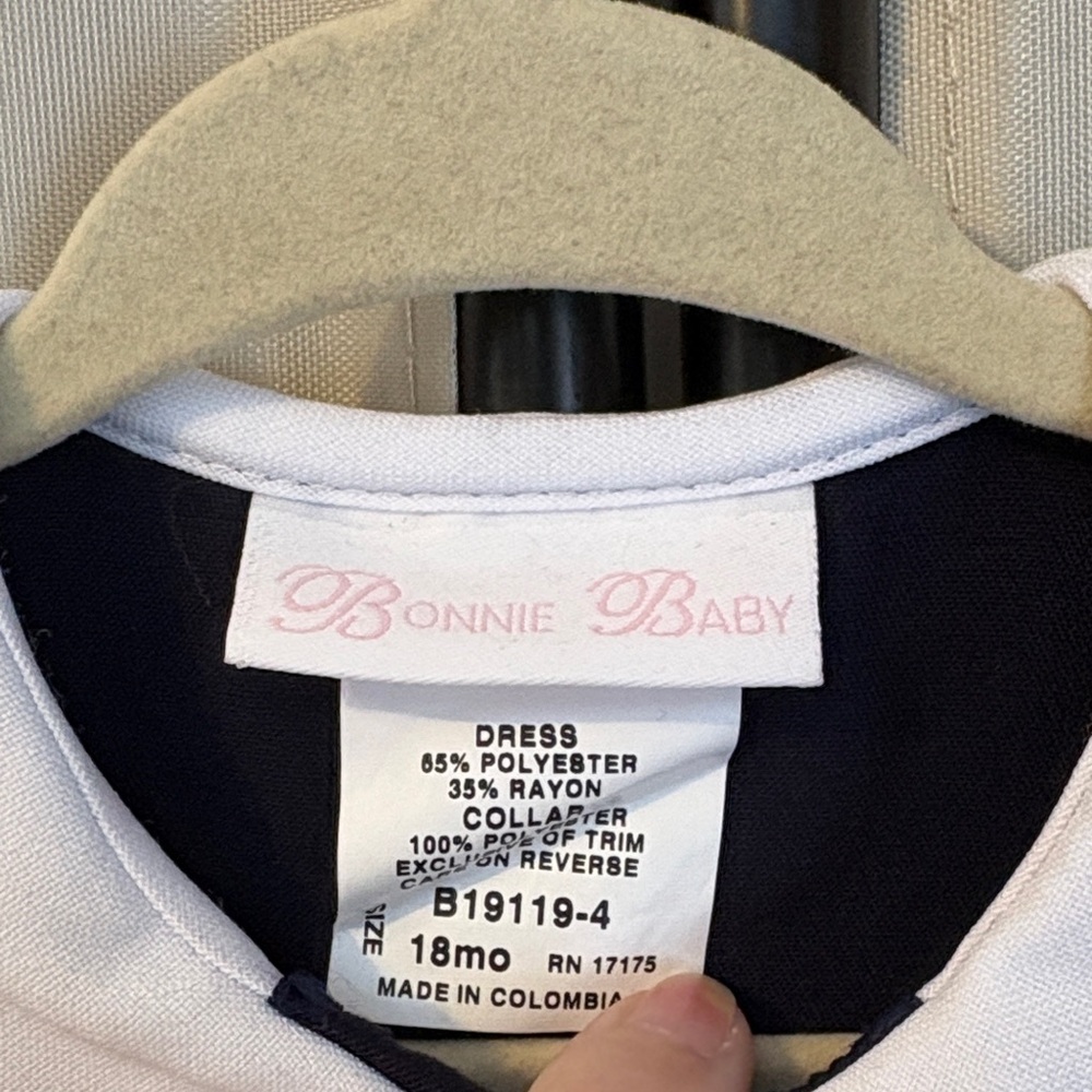 Bonnie Baby Navy Dress with Colorful Details - Picture 2 of 5